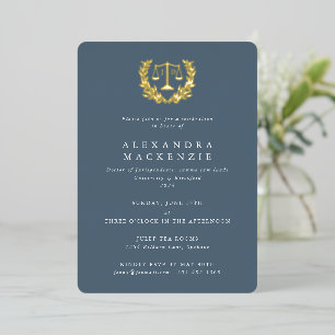Blue JD Law Scales+Laurel Wreath Graduation Party