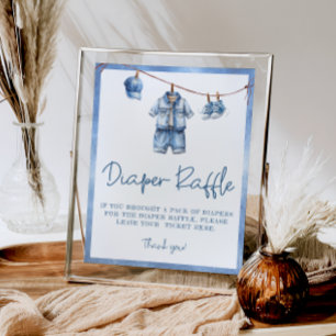 Blue Jean Baby Baby Shower Diaper Raffle Poster