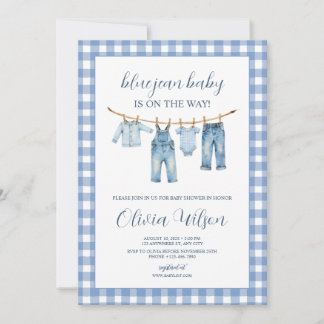 Blue Jean Baby  Baby Shower Invitation 