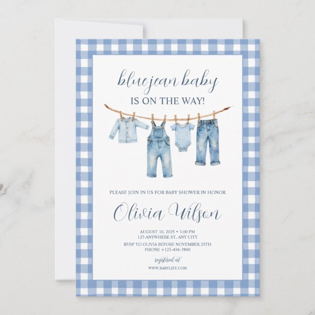 Blue Jean Baby  Baby Shower Invitation  (Front)