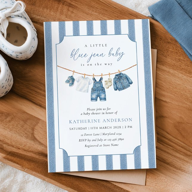 Blue Jean Baby Baby Shower Invitation (Creator Uploaded)