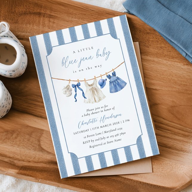 Blue Jean Baby Baby Shower Invitation (Creator Uploaded)