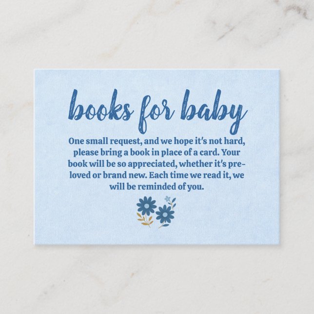 Blue Jean Baby Books for Baby Business Card (Front)