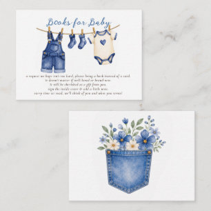 Blue Jean Baby Boy Baby Shower Book Request Enclosure Card