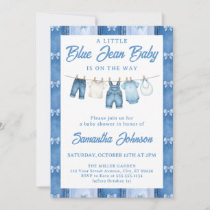 Blue Jean Baby Boy Baby Shower Invitation