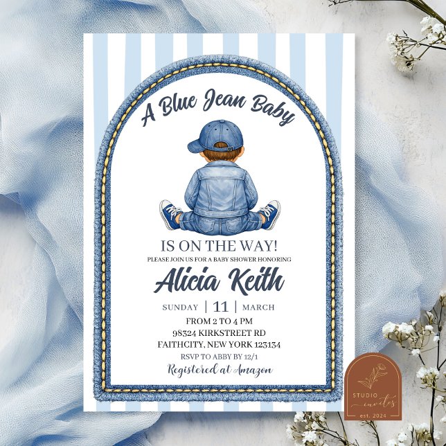  Blue Jean Baby Boy Baby Shower Invitation (Creator Uploaded)