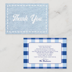 Blue Jean Baby Boy Baby Shower Thank You Card