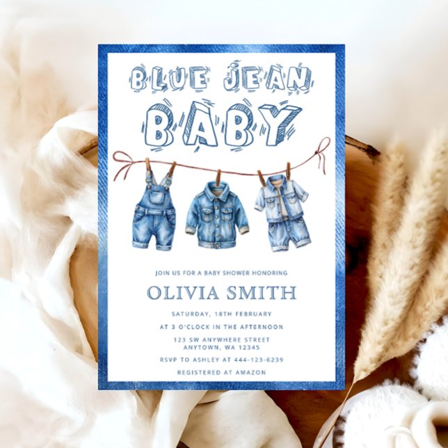 Blue Jean Baby Boy Shower Invitation (Creator Uploaded)