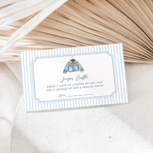 Blue Jean Baby Denim Baby Shower Diaper Raffle Enclosure Card