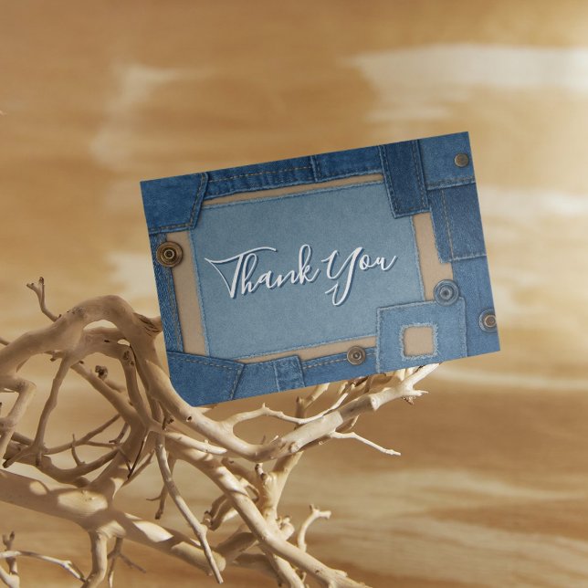 Blue Jean Baby Denim Baby Shower Thank You Card (Creator Uploaded)