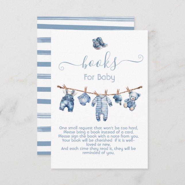 Blue Jean Baby Denim Books for Baby Invitation (Front/Back)