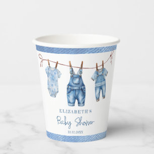 Blue Jean Baby Denim Boy Baby Shower Paper Cups