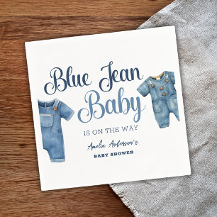 Blue Jean Baby Denim Boy Baby Shower Paper Napkin