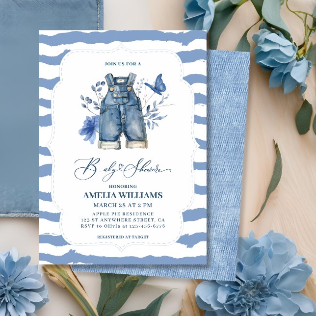 Blue jean baby Denim Country western baby shower Invitation (Creator Uploaded)