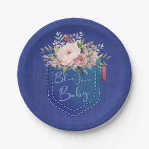 Blue Jean Baby Denim Shower Paper Plate