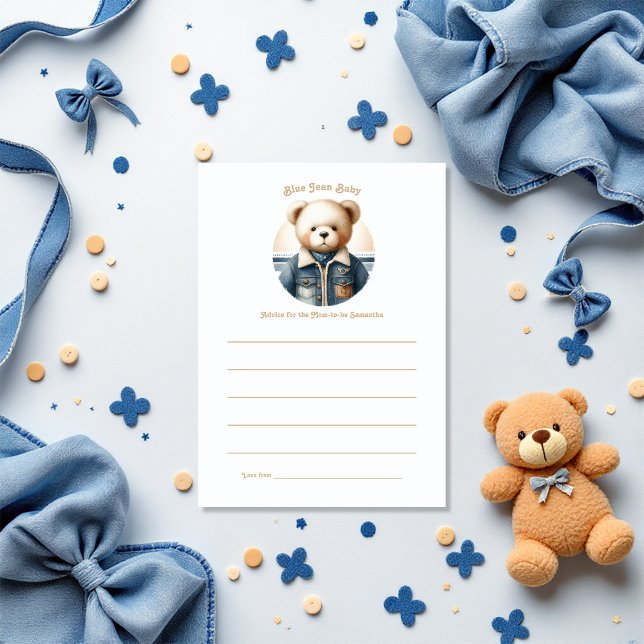 Blue Jean Baby Denim Teddy Advice Card (Blue Jean Baby Denim Teddy Advice Card)