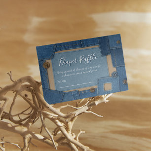 Blue Jean Baby Diaper Raffle Baby Shower Enclosure Card