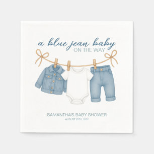 Blue Jean Baby On The Way Baby Shower  Napkin