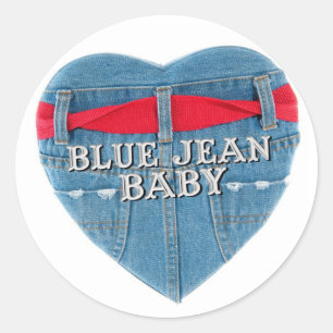 Blue Jean Baby Round Sticker