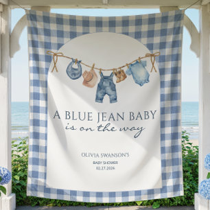 Blue Jean Baby Shower Banner Cowboy Tapestry