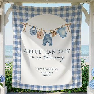 Blue Jean Baby Shower Banner Cowboy Tapestry