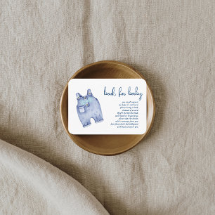 Blue Jean Baby Shower Book For Baby Overalls Enclosure Card