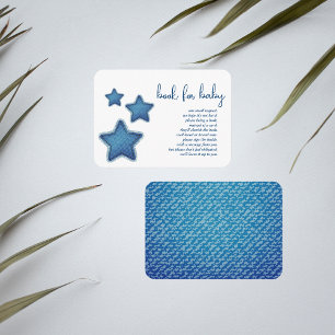 Blue Jean Baby Shower   Book For Baby   Patchwork Enclosure Card