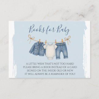 Blue Jean Baby Shower Books for Baby Enclosure Card