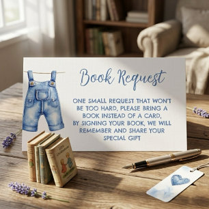 Blue Jean Baby Shower Books For Baby Enclosure Card
