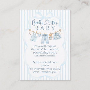 Blue Jean Baby Shower Boy Books Request Enclosure Card
