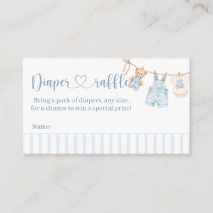 Blue Jean Baby Shower Boy diaper raffle Enclosure Card