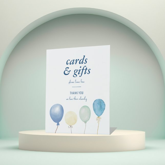 Blue Jean Baby Shower | Denim Cards & Gifts Table Pedestal Sign (Creator Uploaded)