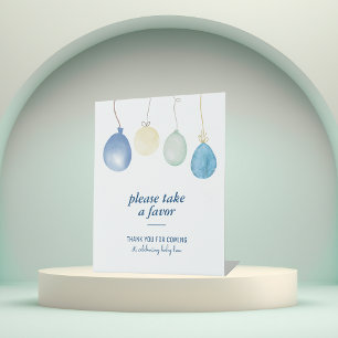 Blue Jean Baby Shower   Denim Favors Party Pedestal Sign