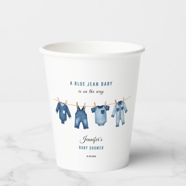 Blue Jean Baby Shower - Denim Theme Paper Cups (Front)