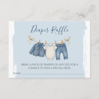Blue Jean Baby Shower Diaper Raffle Enclosure Card
