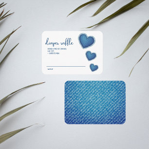 Blue Jean Baby Shower Diaper Raffle Patchwork Enclosure Card