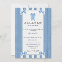 Blue Jean Baby Shower Invitation | Denim Baby Boy