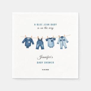 Blue Jean Baby Shower Invitation - Denim Theme Napkin