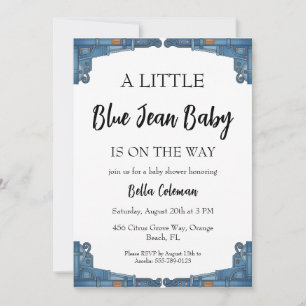 blue jean baby shower invitations