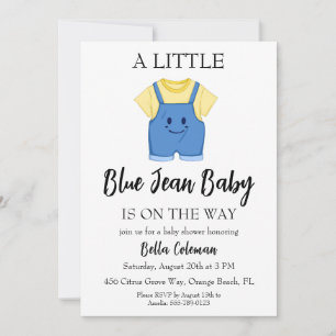 blue jean baby shower invitations