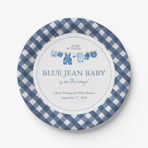 Blue Jean Baby Shower Paper Plate