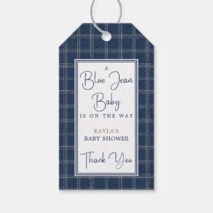 Blue Jean Baby Shower Preppy Thank You Favour Gift Tags