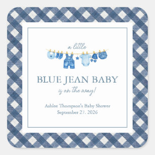 Blue Jean Baby Shower  Square Sticker