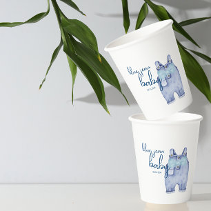 Blue Jean Baby Shower Tableware Denim Overalls Paper Cups