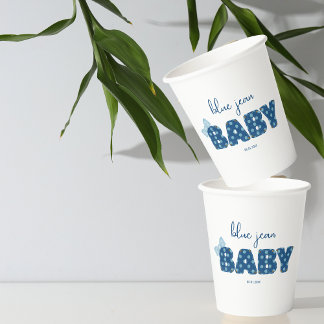 Blue Jean Baby Shower Tableware | Themed Party Paper Cups