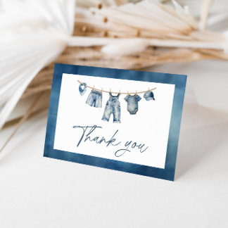 Blue Jean Baby Shower, Western Baby Shower Thank You Card