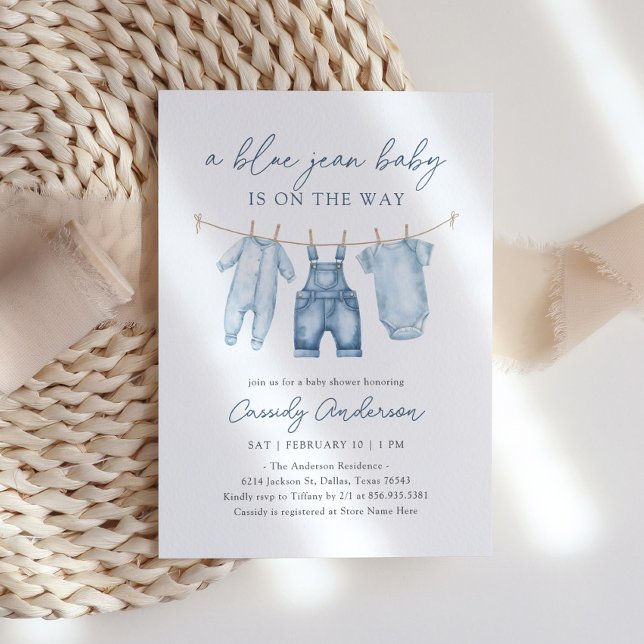 Blue Jean Boy Baby Shower Invitation (Creator Uploaded)
