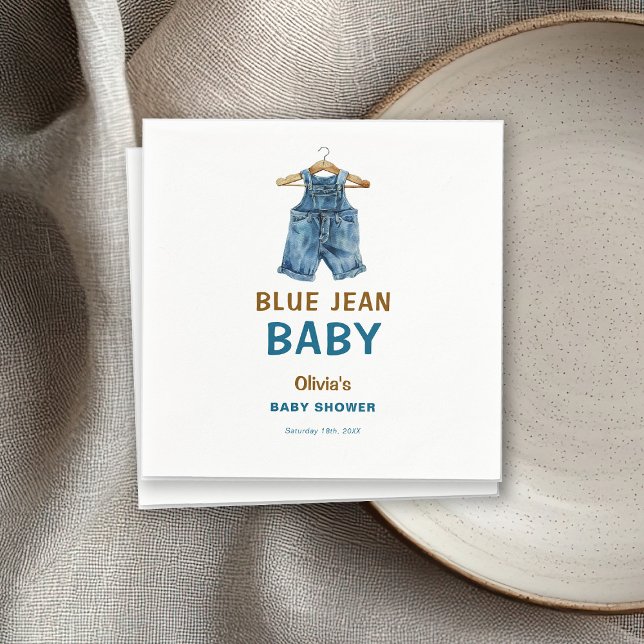 Blue Jean Boy Western Baby Shower Napkin (Creator Uploaded)