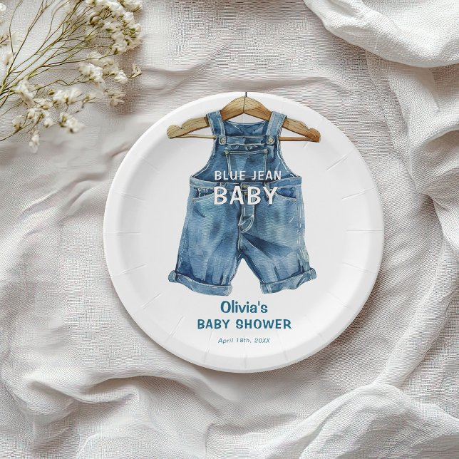 Blue Jean Boy Western Baby Shower Paper Plate (Creator Uploaded)