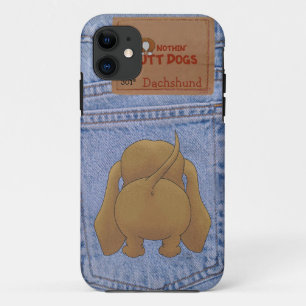 Blue Jean Dachshund Butt Case-Mate iPhone Case